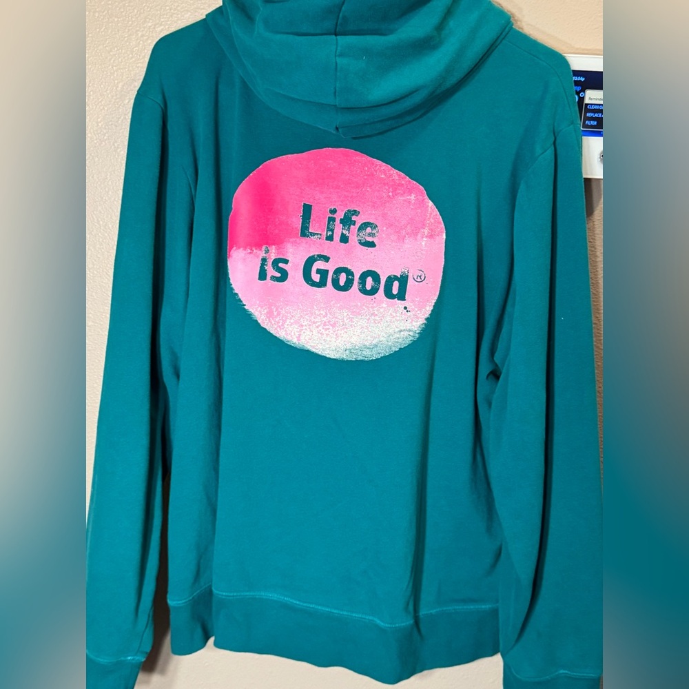 LIFE IS GOOD Hoodie with Pink Graphic